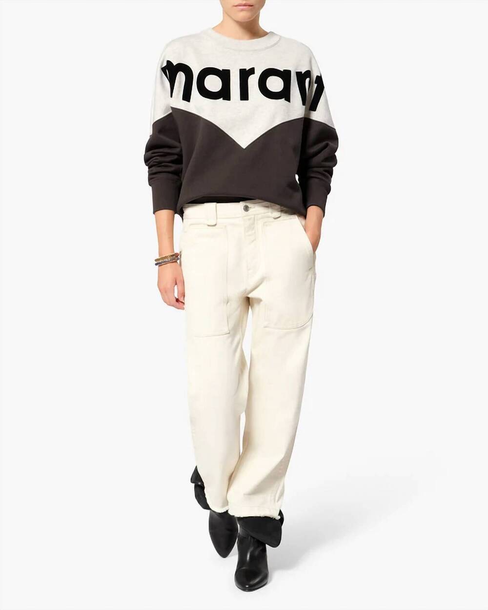 NEW ISABEL MARANT houston sweatshirt in fade black